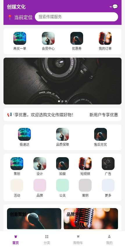 文化传媒 · 经典商城 模板预览